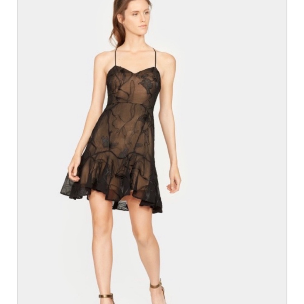 Halston Heritage embroidered soutache Flounce
